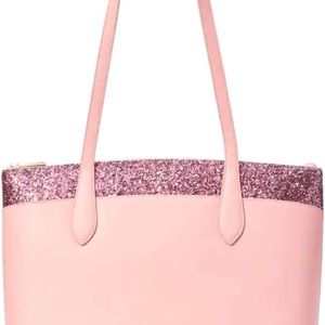 NWT Kate Spade pink glitter tote bag